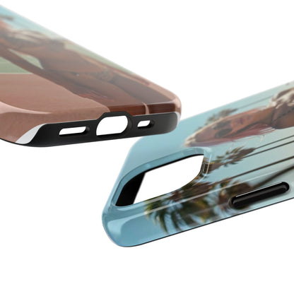 Bikini Beach Tough Phone Case — Sunlit Palm Boardwalk Phone Cover