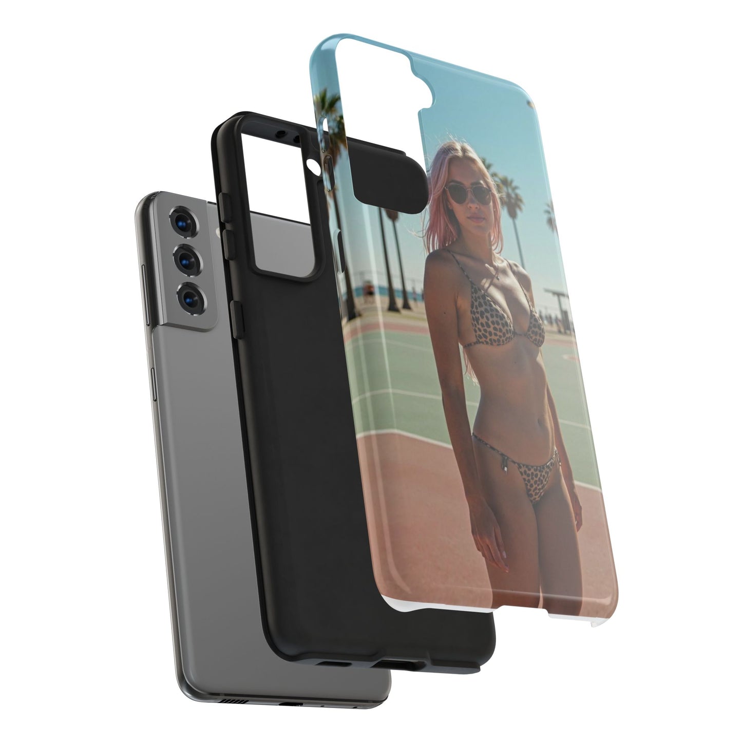 Bikini Beach Tough Phone Case — Sunlit Palm Boardwalk Phone Cover