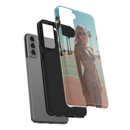 Bikini Beach Tough Phone Case — Sunlit Palm Boardwalk Phone Cover