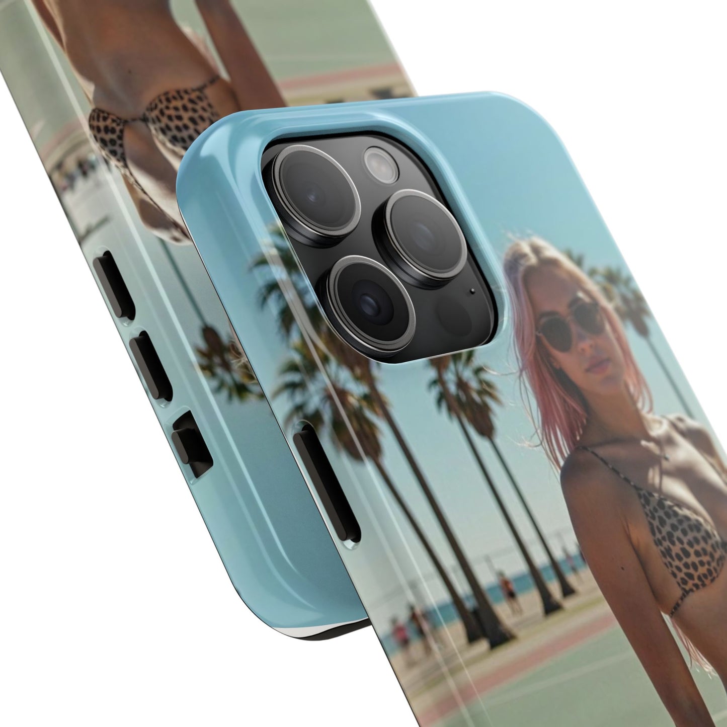 Bikini Beach Tough Phone Case — Sunlit Palm Boardwalk Phone Cover