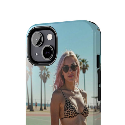 Bikini Beach Tough Phone Case — Sunlit Palm Boardwalk Phone Cover