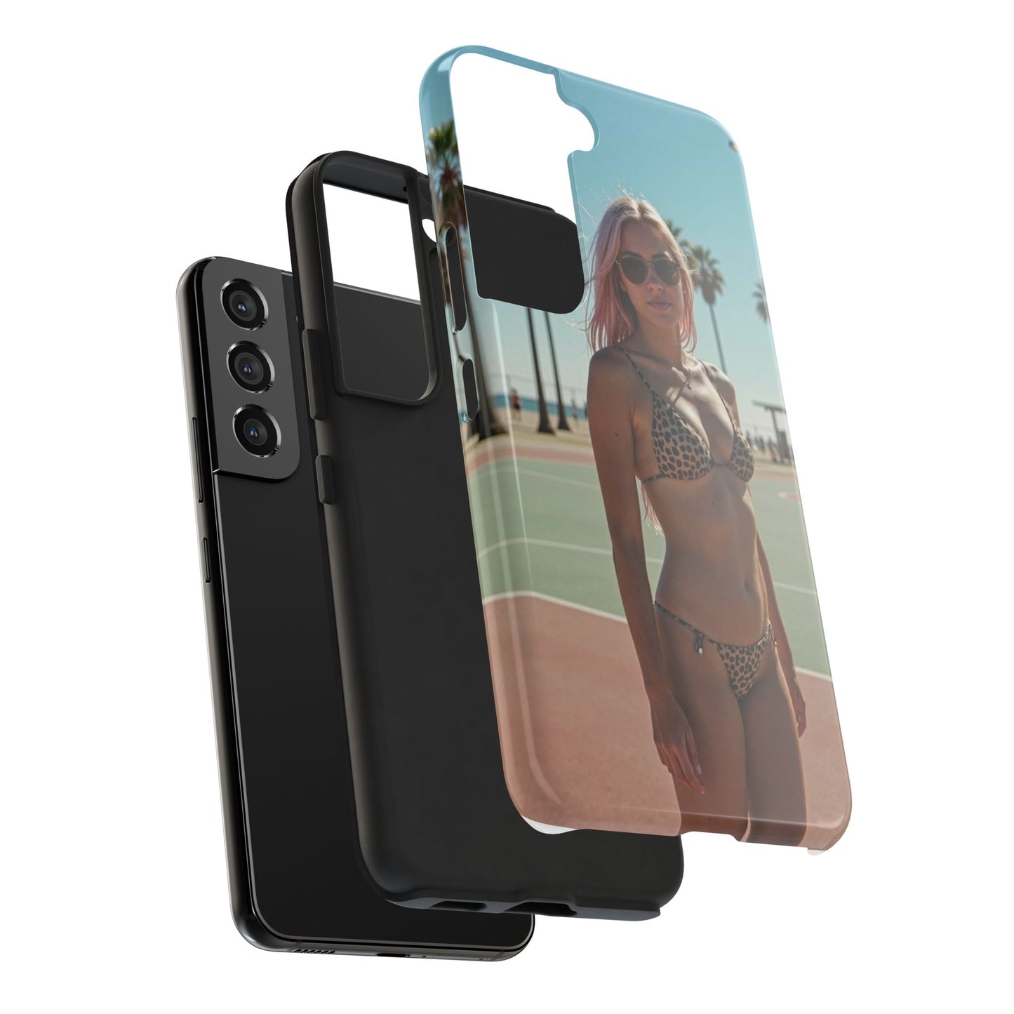 Bikini Beach Tough Phone Case — Sunlit Palm Boardwalk Phone Cover