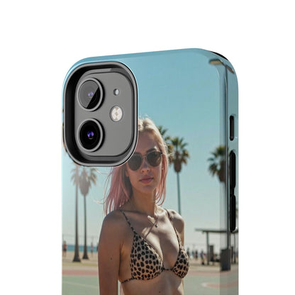 Bikini Beach Tough Phone Case — Sunlit Palm Boardwalk Phone Cover