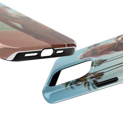 Bikini Beach Tough Phone Case — Sunlit Palm Boardwalk Phone Cover
