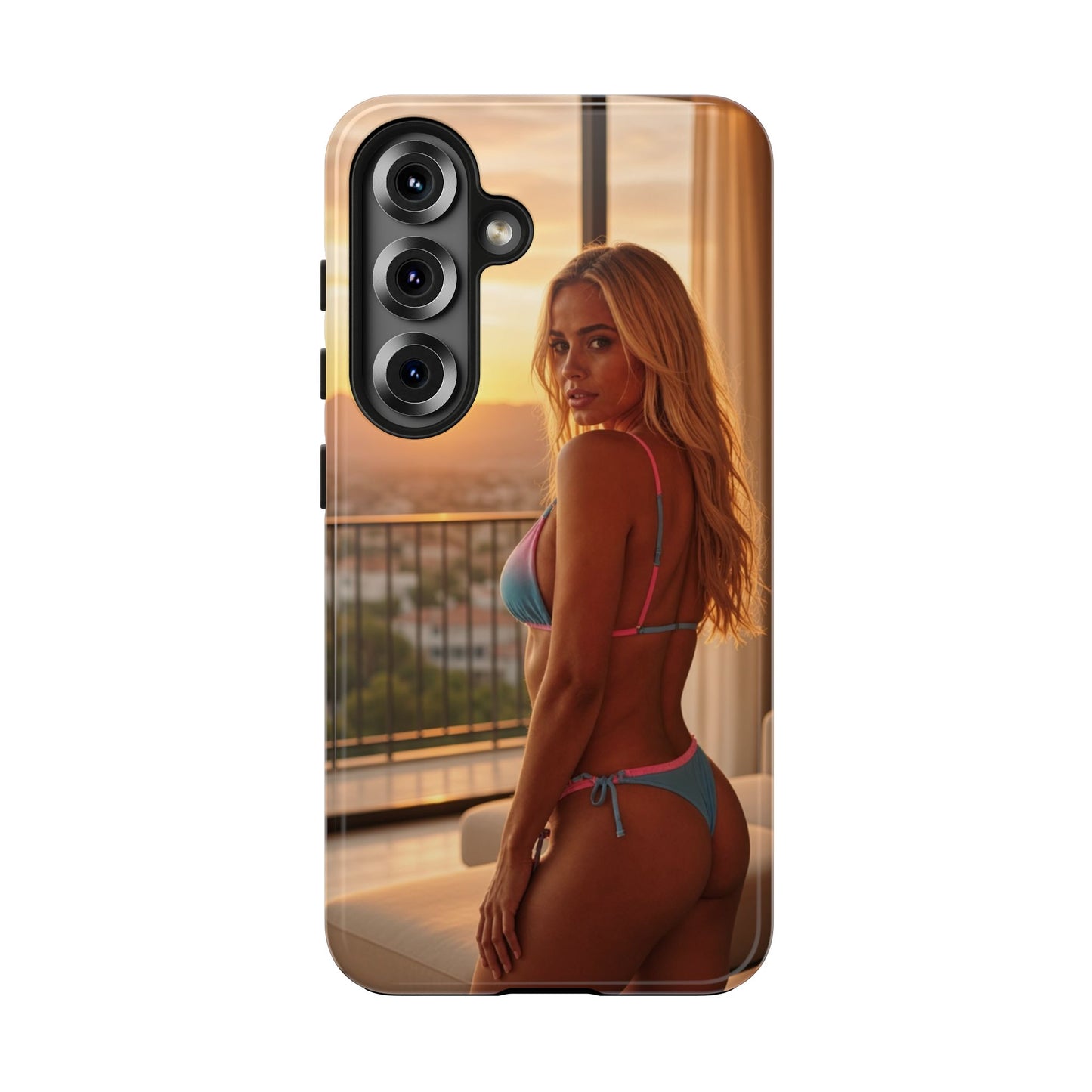 Bikini Beach Tough Phone Case — Balcony Palm Phone Cover
