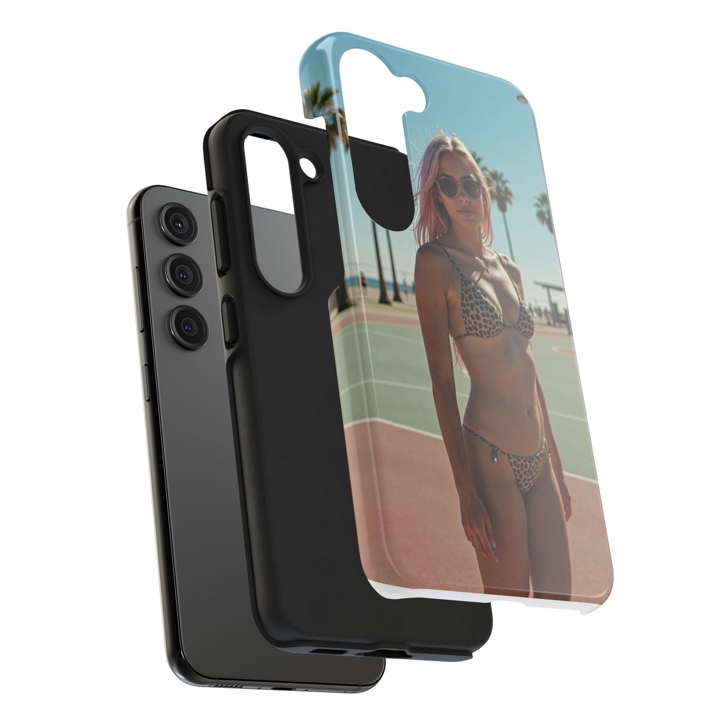 Bikini Beach Tough Phone Case — Sunlit Palm Boardwalk Phone Cover