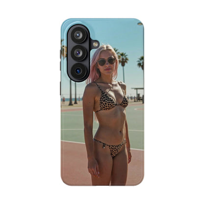 Bikini Beach Tough Phone Case — Sunlit Palm Boardwalk Phone Cover