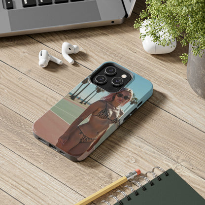 Bikini Beach Tough Phone Case — Sunlit Palm Boardwalk Phone Cover