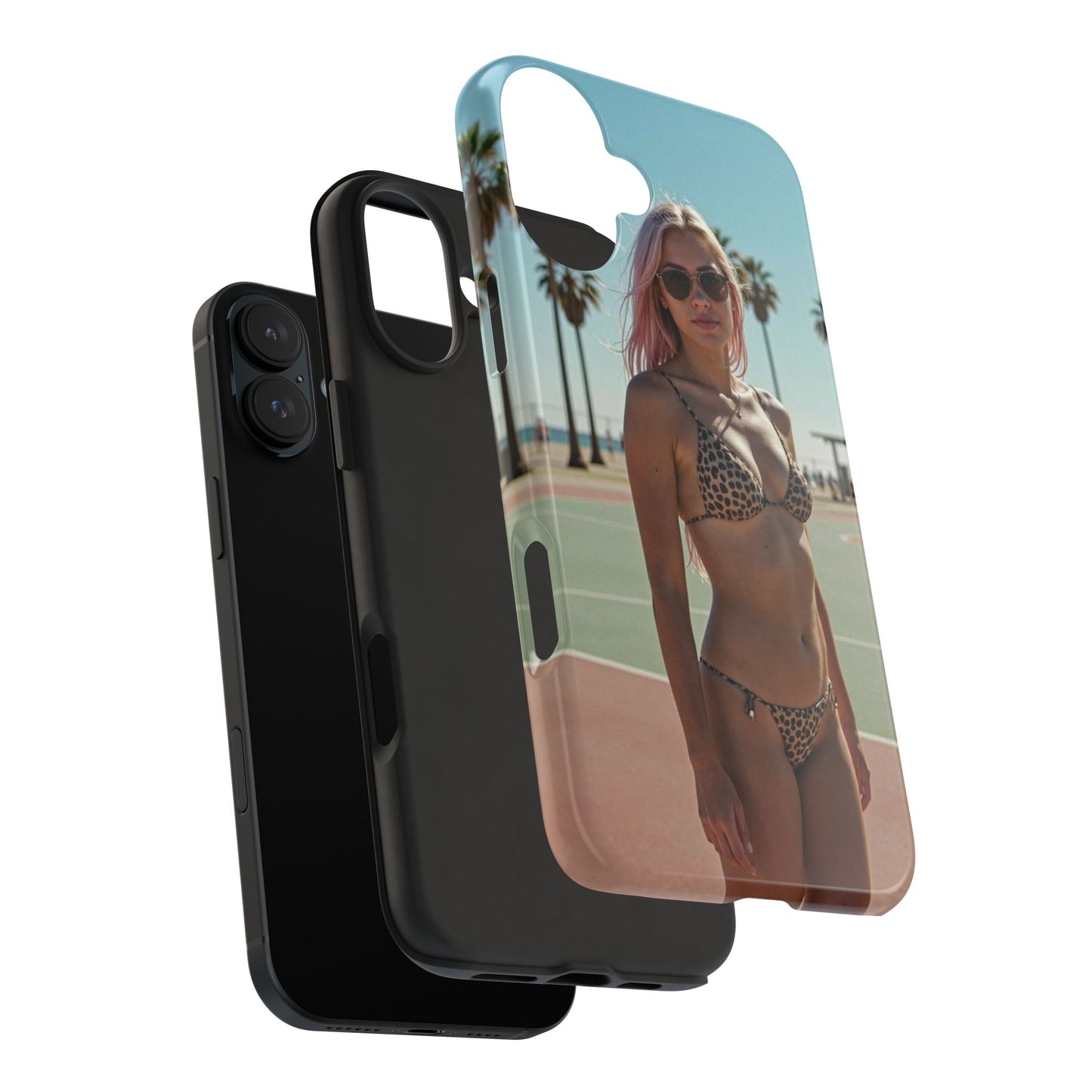 Bikini Beach Tough Phone Case — Sunlit Palm Boardwalk Phone Cover