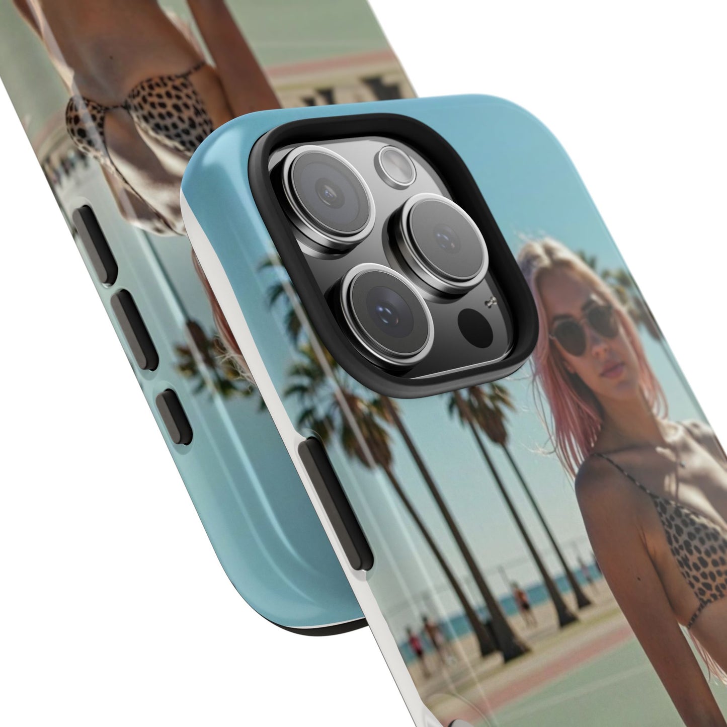 Bikini Beach Tough Phone Case — Sunlit Palm Boardwalk Phone Cover