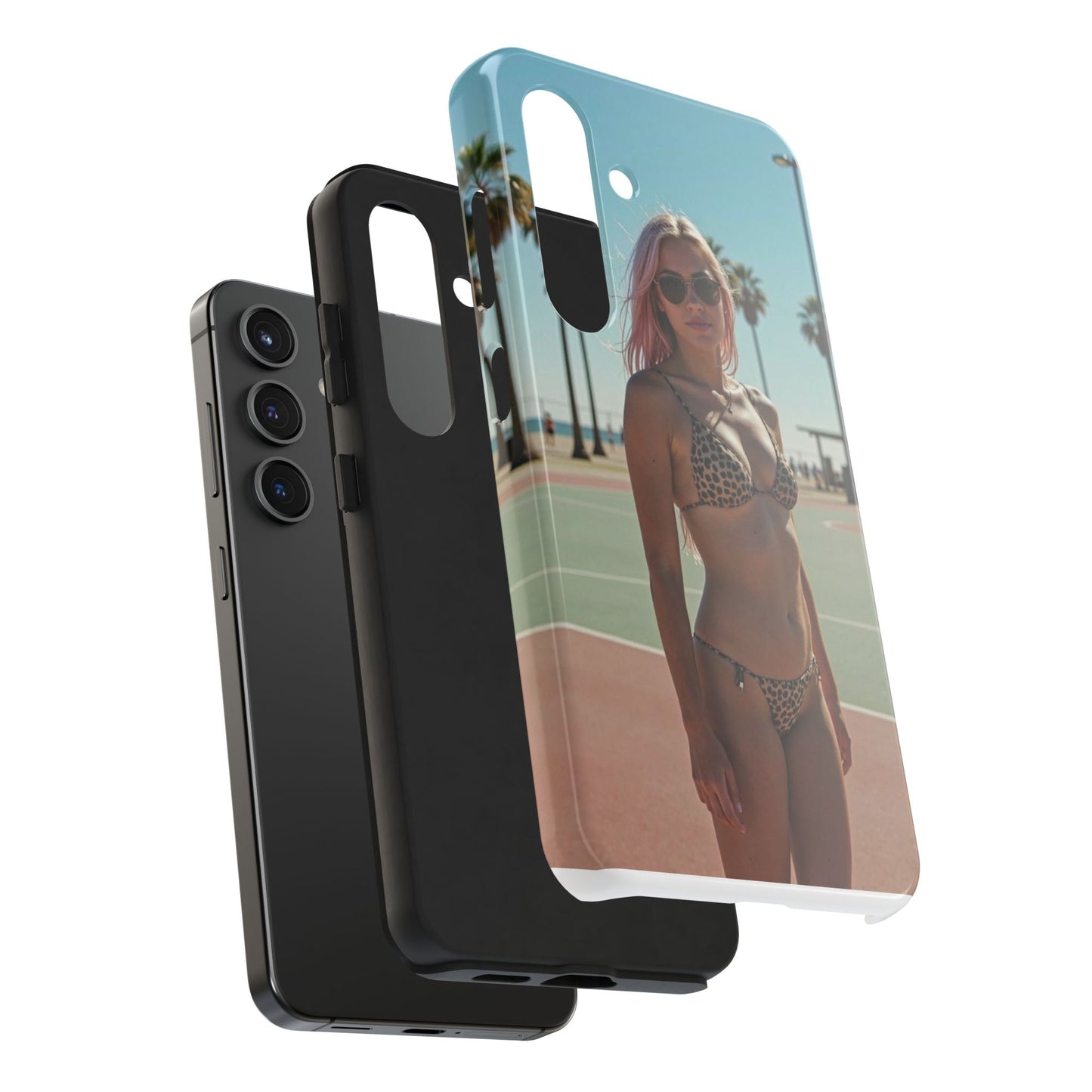 Bikini Beach Tough Phone Case — Sunlit Palm Boardwalk Phone Cover