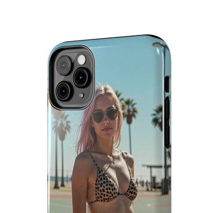 Bikini Beach Tough Phone Case — Sunlit Palm Boardwalk Phone Cover