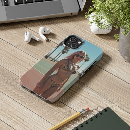 Bikini Beach Tough Phone Case — Sunlit Palm Boardwalk Phone Cover