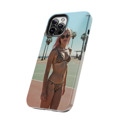 Bikini Beach Tough Phone Case — Sunlit Palm Boardwalk Phone Cover