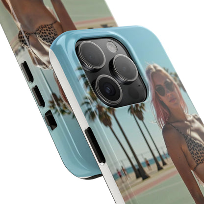 Bikini Beach Tough Phone Case — Sunlit Palm Boardwalk Phone Cover