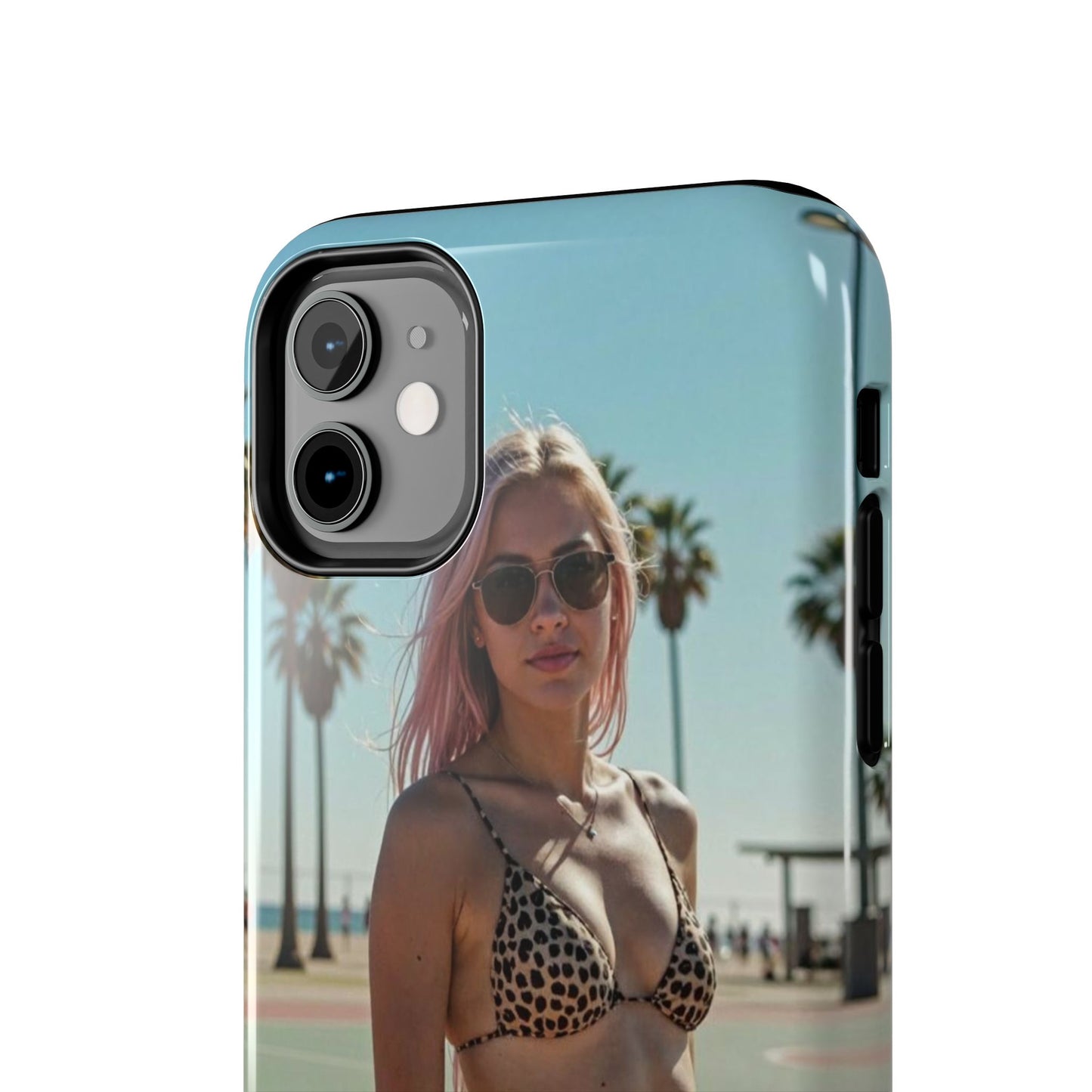 Bikini Beach Tough Phone Case — Sunlit Palm Boardwalk Phone Cover