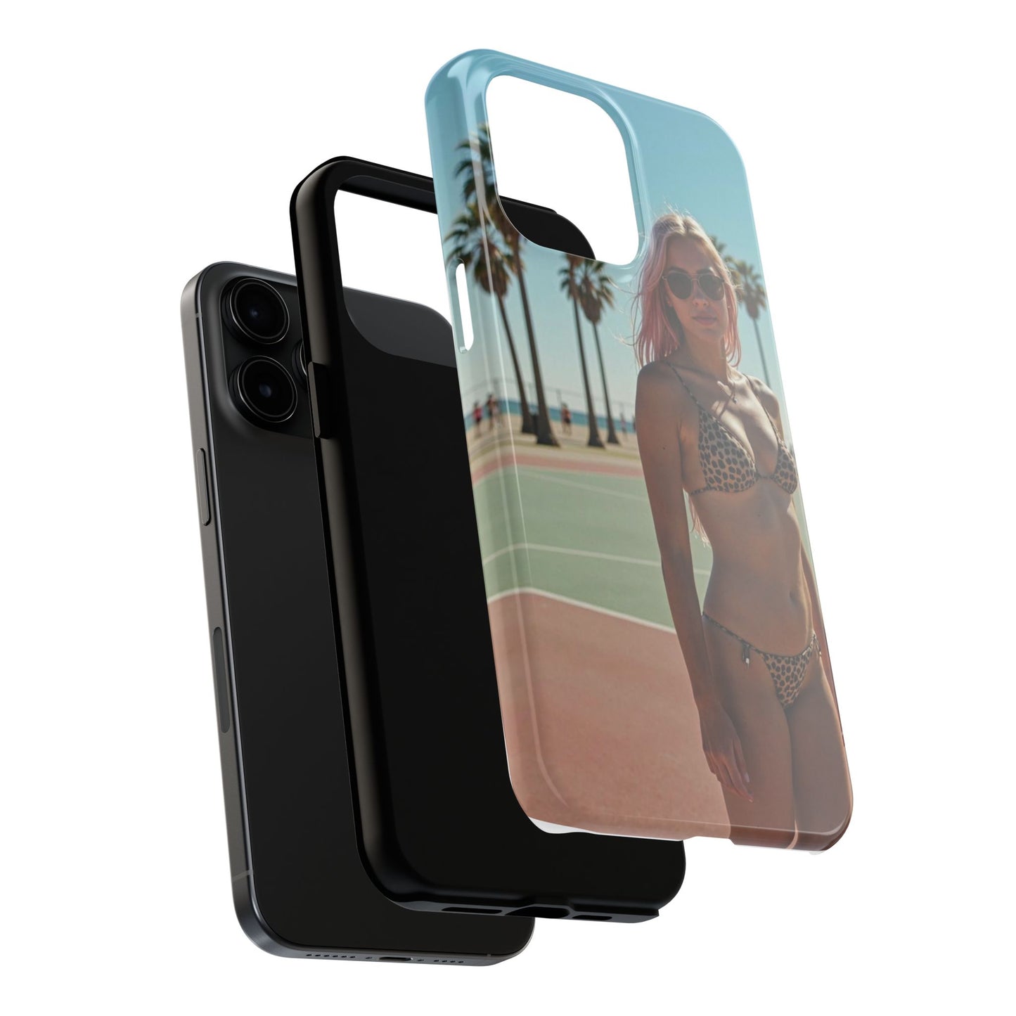 Bikini Beach Tough Phone Case — Sunlit Palm Boardwalk Phone Cover