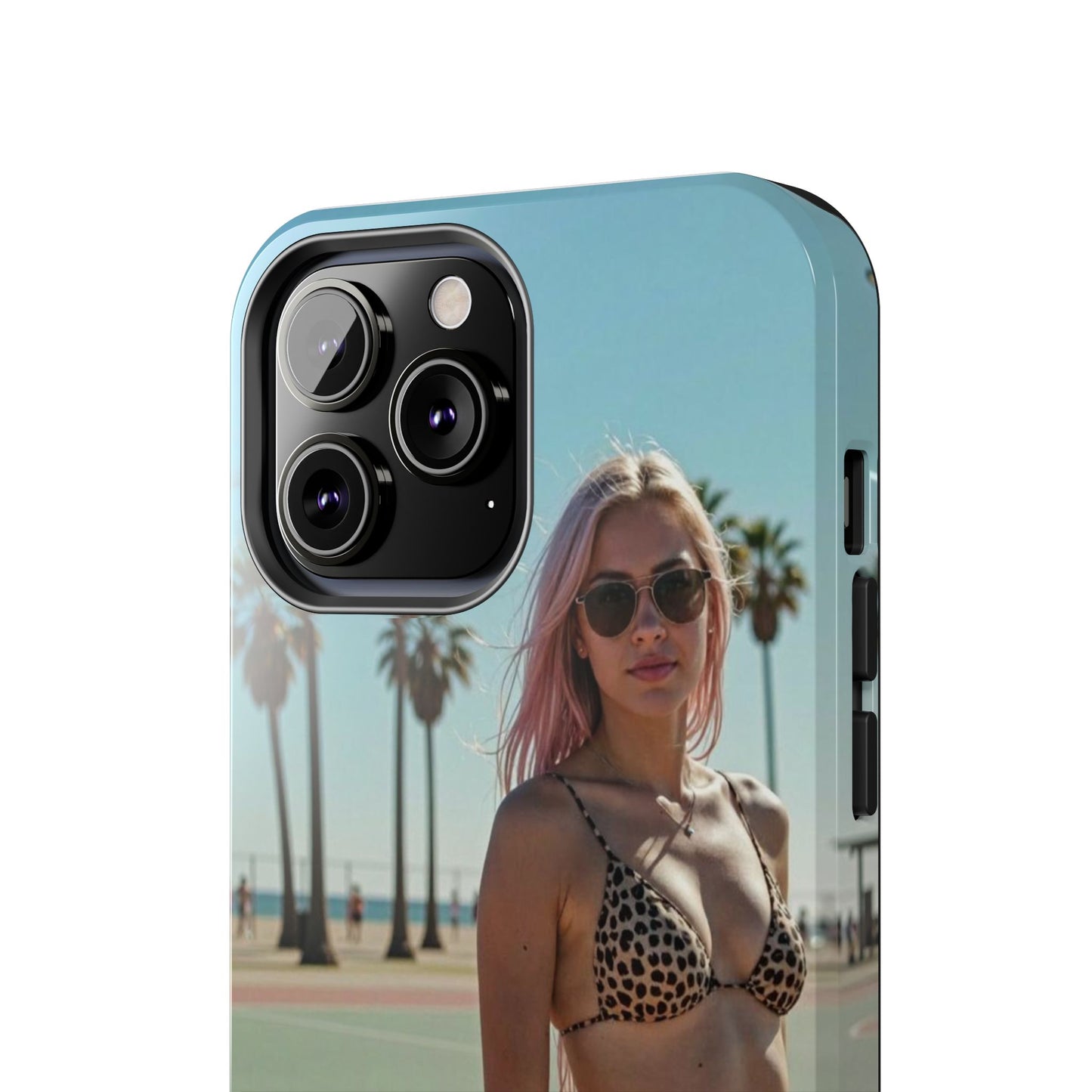 Bikini Beach Tough Phone Case — Sunlit Palm Boardwalk Phone Cover