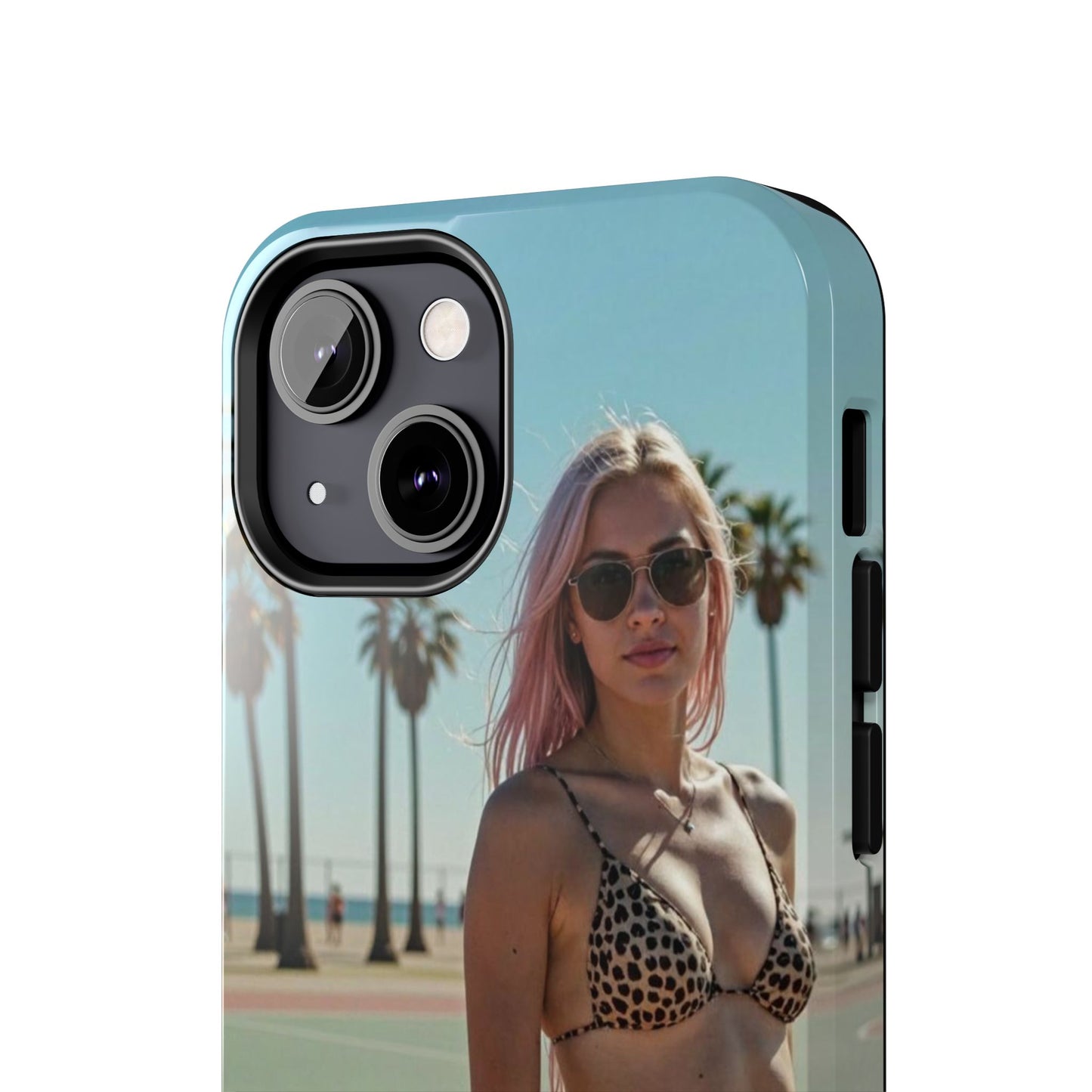 Bikini Beach Tough Phone Case — Sunlit Palm Boardwalk Phone Cover