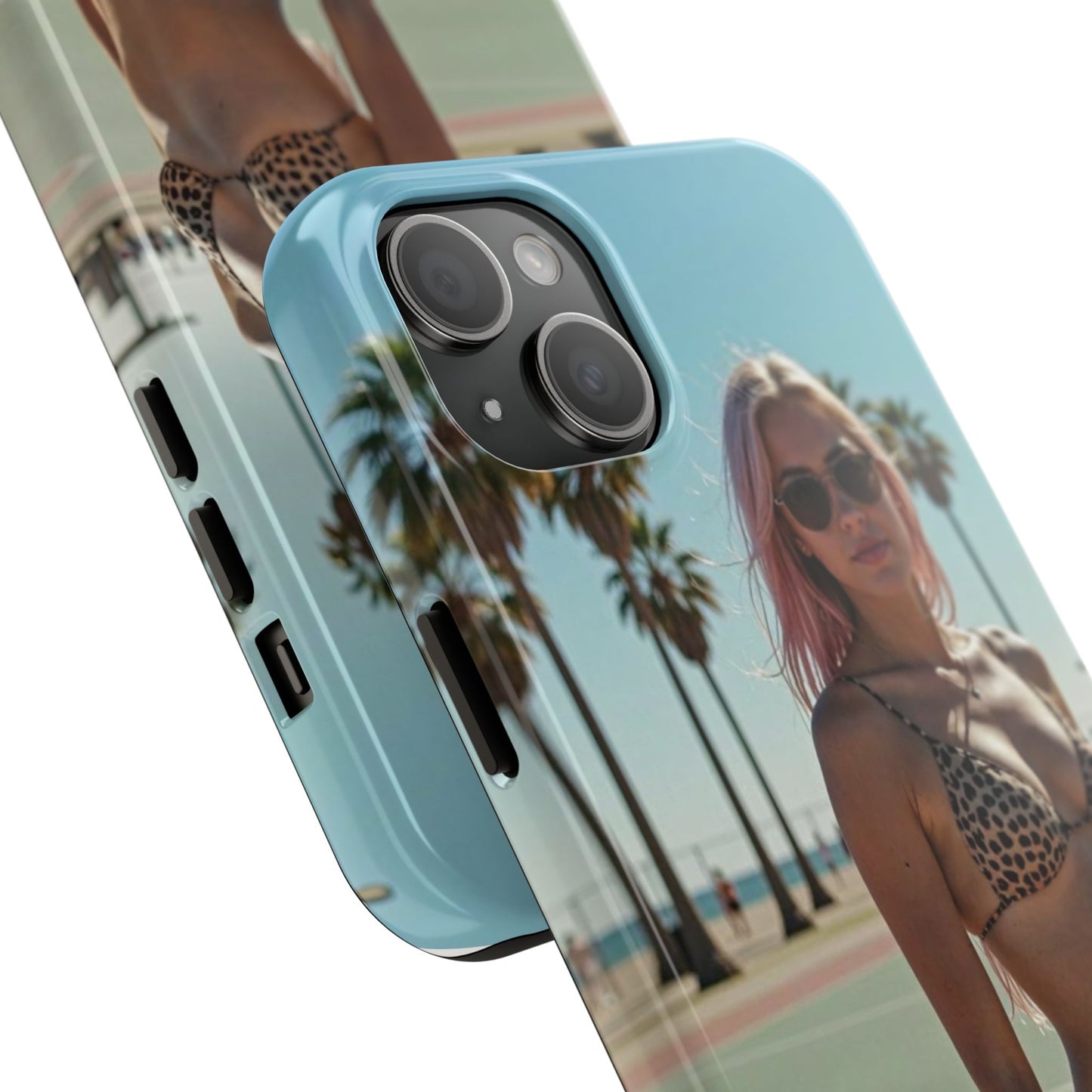 Bikini Beach Tough Phone Case — Sunlit Palm Boardwalk Phone Cover