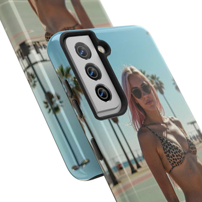 Bikini Beach Tough Phone Case — Sunlit Palm Boardwalk Phone Cover