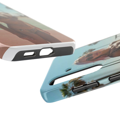 Bikini Beach Tough Phone Case — Sunlit Palm Boardwalk Phone Cover