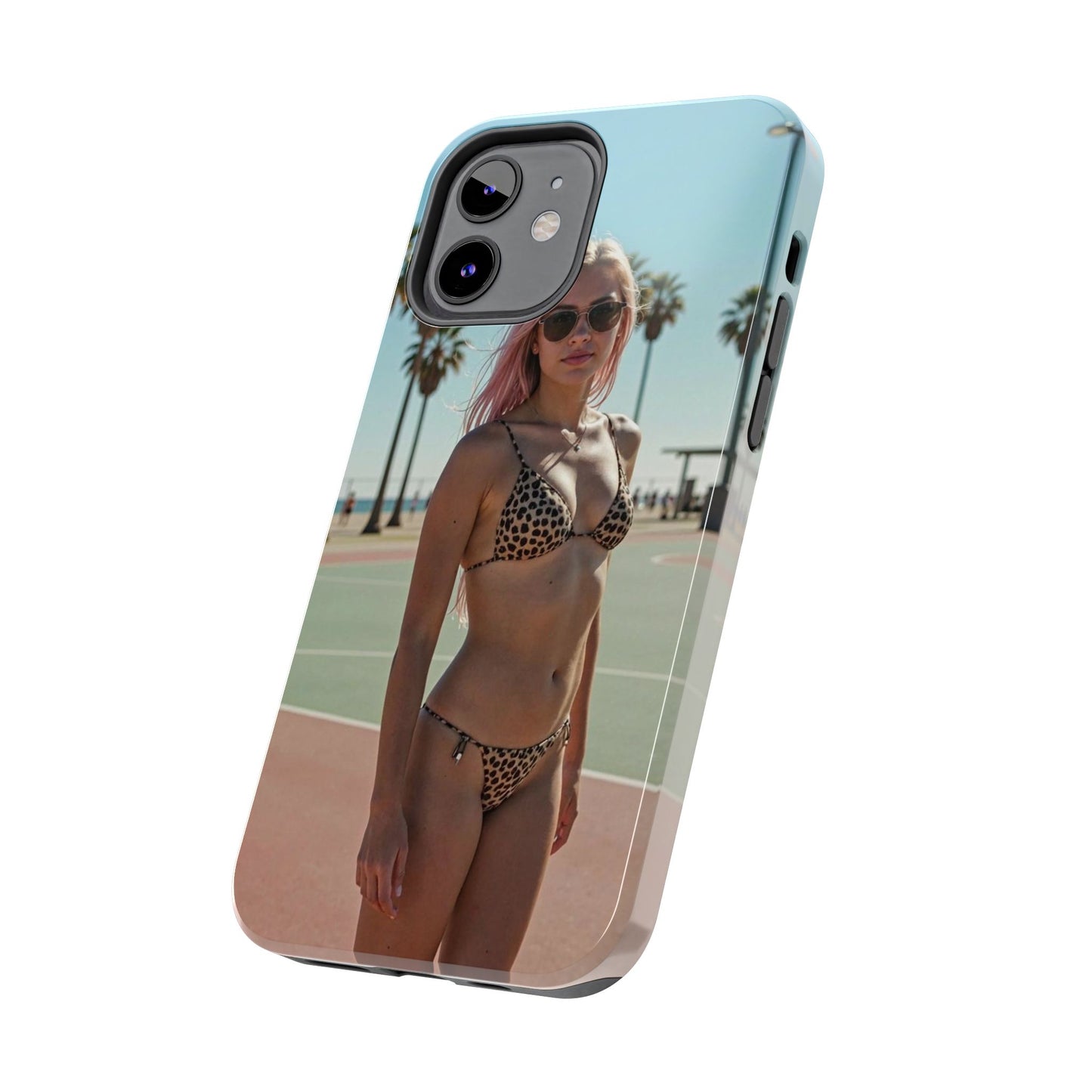Bikini Beach Tough Phone Case — Sunlit Palm Boardwalk Phone Cover