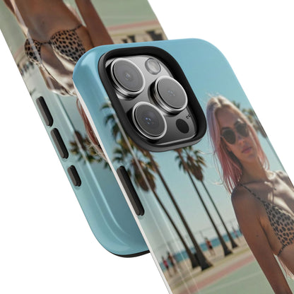 Bikini Beach Tough Phone Case — Sunlit Palm Boardwalk Phone Cover