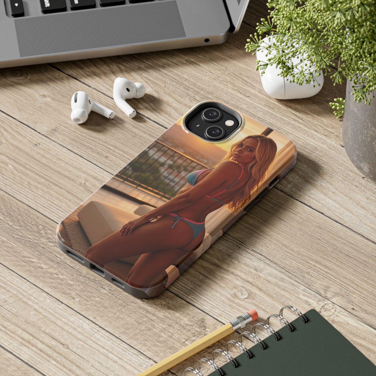 Bikini Beach Tough Phone Case — Balcony Palm Phone Cover