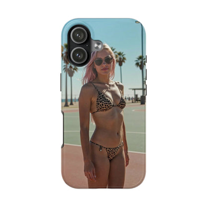 Bikini Beach Tough Phone Case — Sunlit Palm Boardwalk Phone Cover