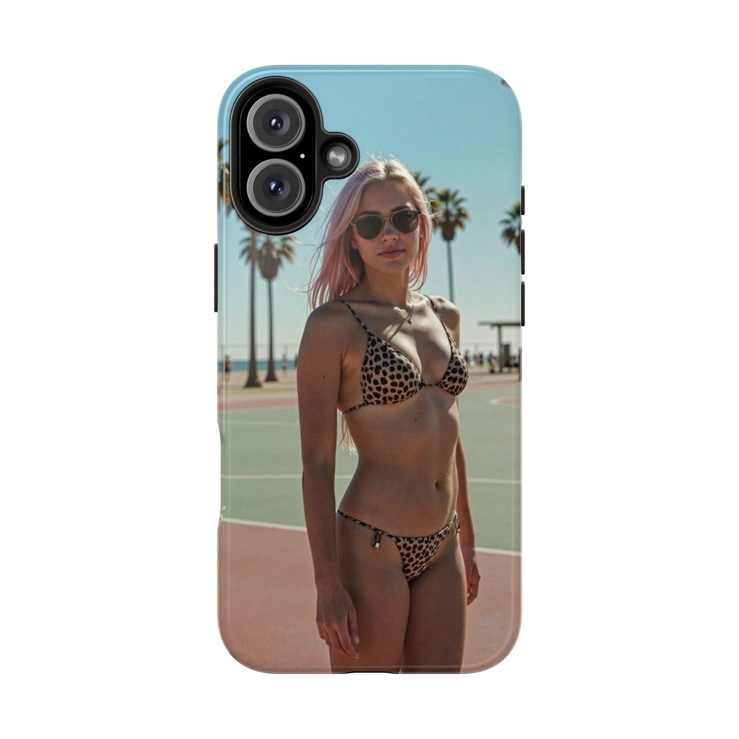 Bikini Beach Tough Phone Case — Sunlit Palm Boardwalk Phone Cover