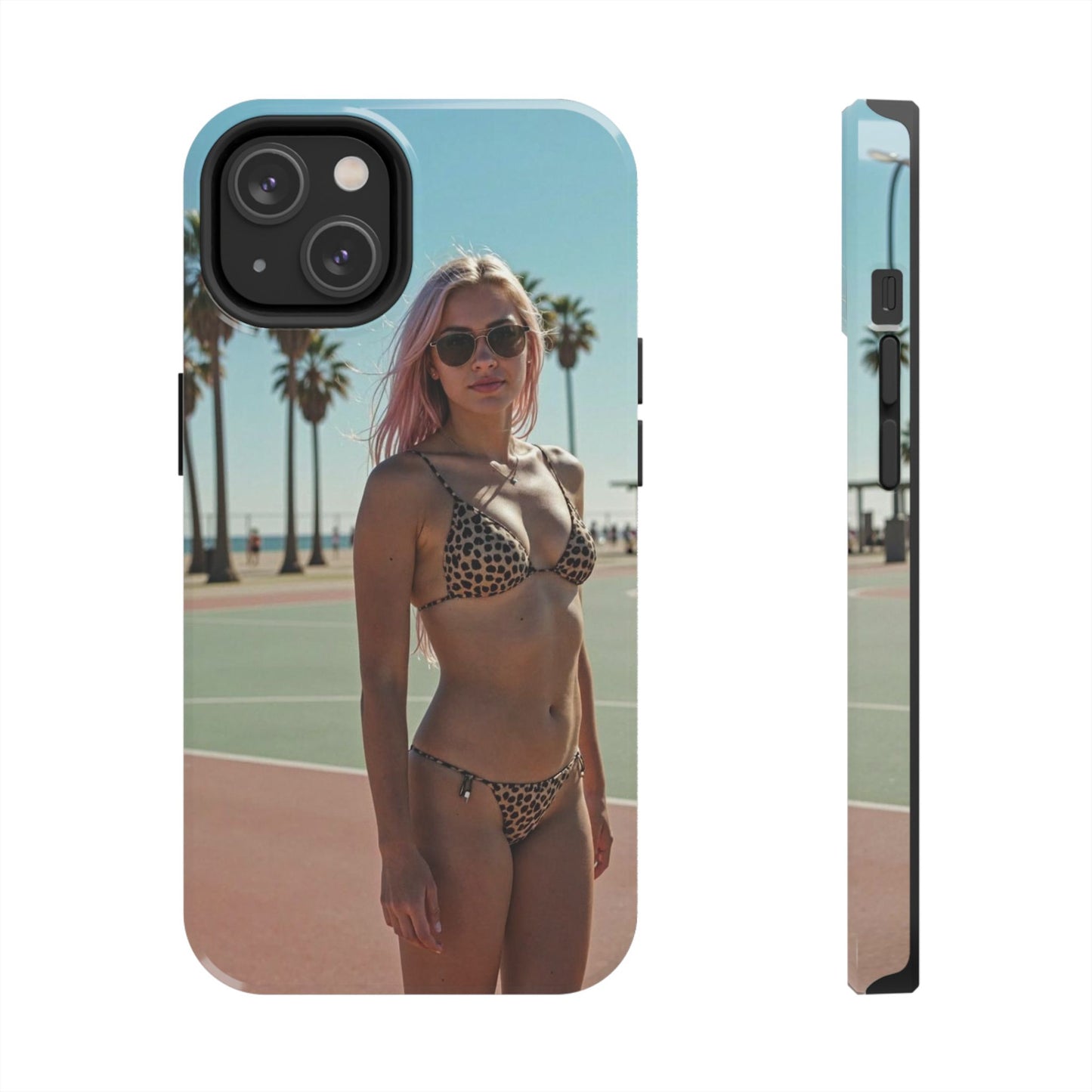 Bikini Beach Tough Phone Case — Sunlit Palm Boardwalk Phone Cover
