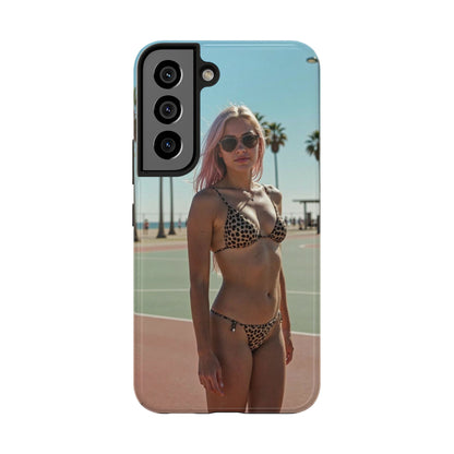 Bikini Beach Tough Phone Case — Sunlit Palm Boardwalk Phone Cover
