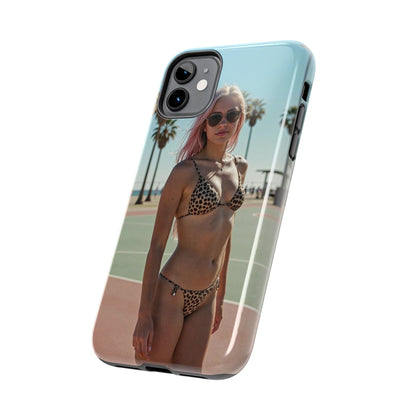 Bikini Beach Tough Phone Case — Sunlit Palm Boardwalk Phone Cover