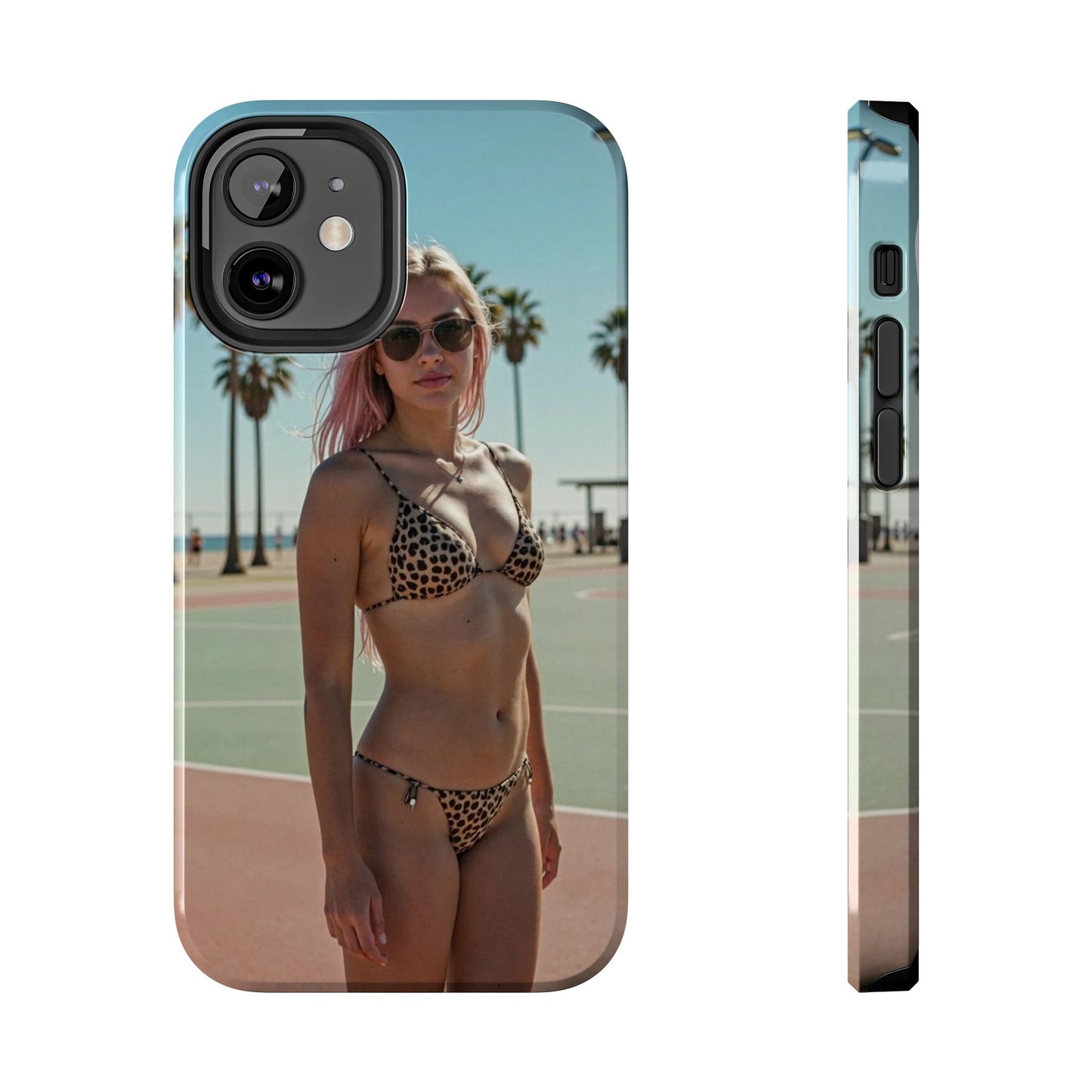 Bikini Beach Tough Phone Case — Sunlit Palm Boardwalk Phone Cover