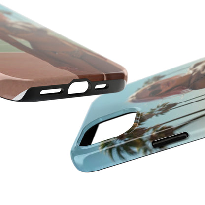 Bikini Beach Tough Phone Case — Sunlit Palm Boardwalk Phone Cover