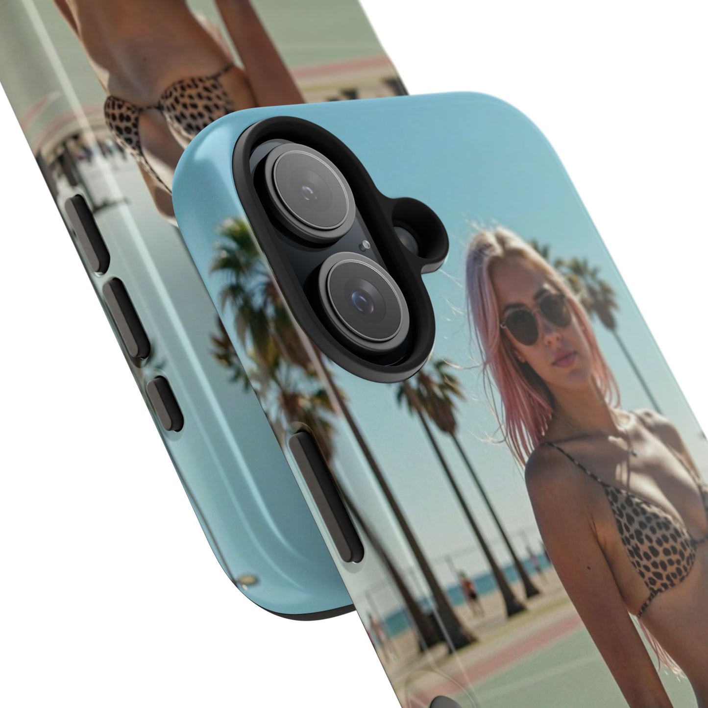 Bikini Beach Tough Phone Case — Sunlit Palm Boardwalk Phone Cover